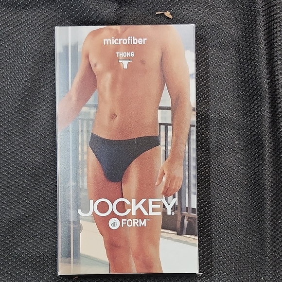 Jockey Men's Microfiber Thong in Black - Picture 1 of 5